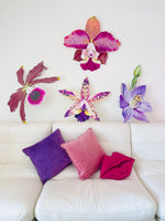 Pink & Orange Cattleya Orchid Hanging Wall Art